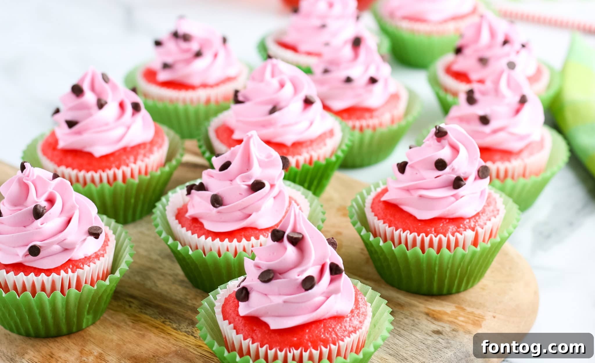 Easy Watermelon Cupcakes