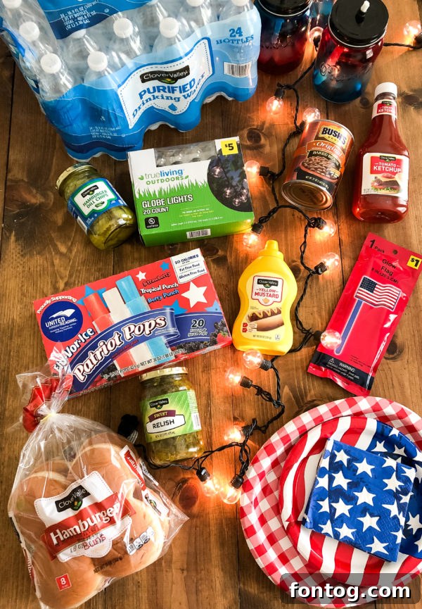 Backyard Bash: Your Family's Ultimate Game Night 7 Various Dollar General food and drink items for a summer cookout