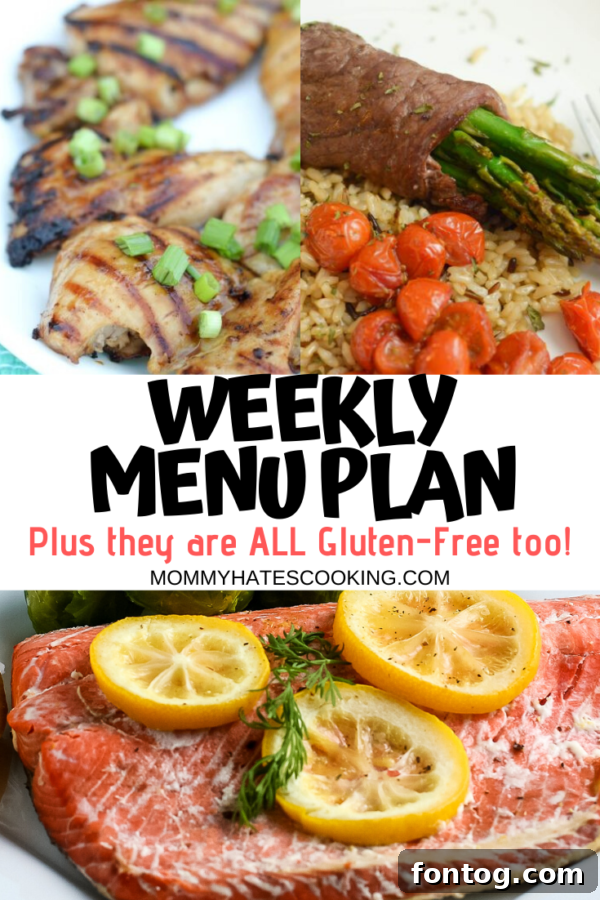 An inspiring weekly meal plan chart, designed for easy organization