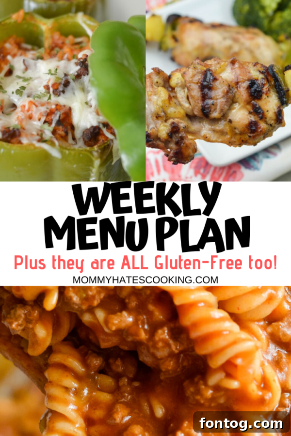 A comprehensive weekly meal plan template, helping you organize your dinners from Monday to Sunday, promoting healthy eating.