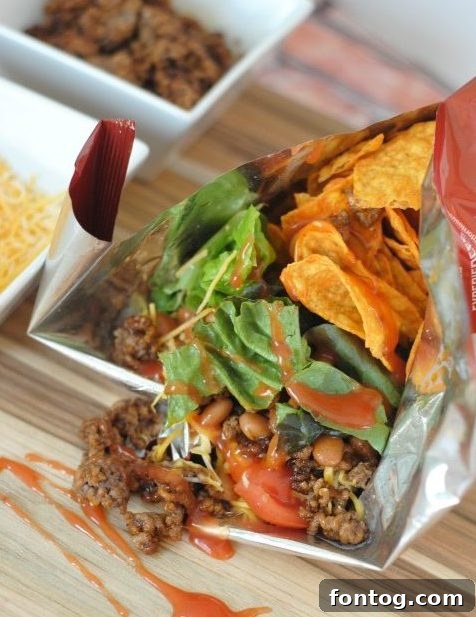 Delicious Walking Taco Salad, a fun and easy dinner for any night.