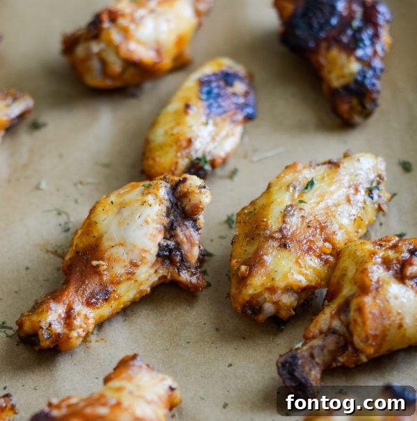 barbecue sauce brushed grilled chicken wings