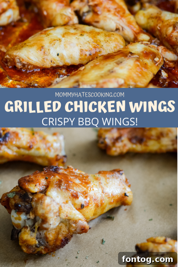 grilled chicken wings Pinterest pin