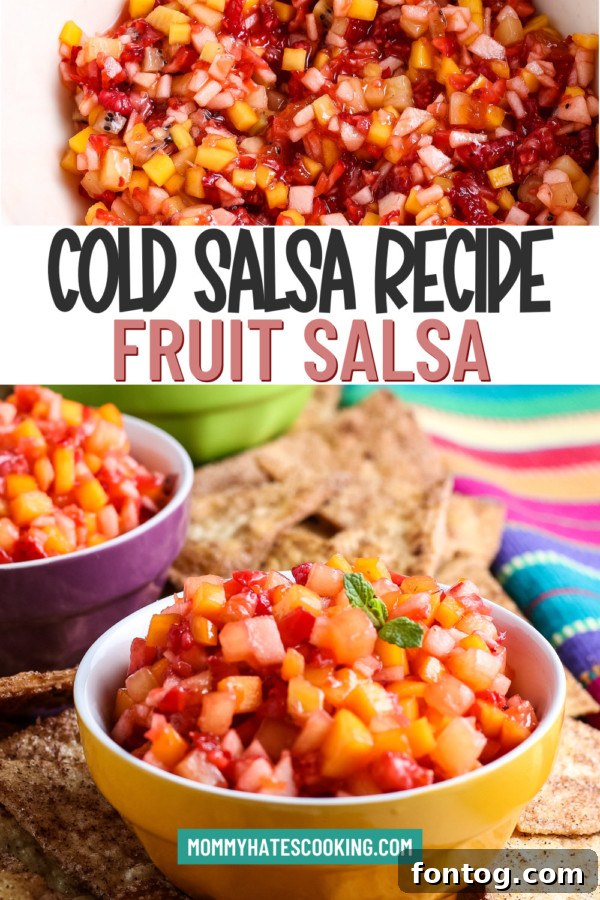 cold fruit salsa with dippers