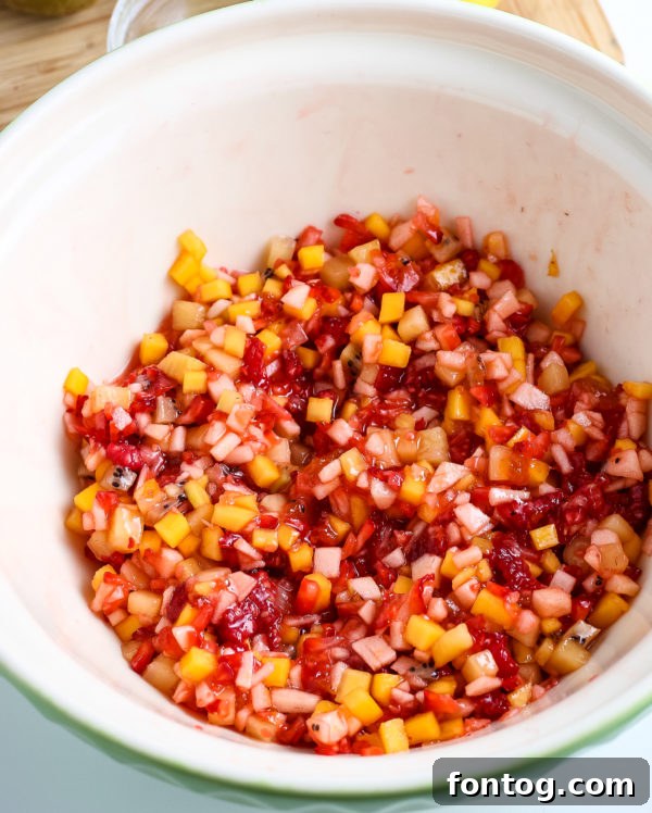 Easy Fruit Salsa in a bowl