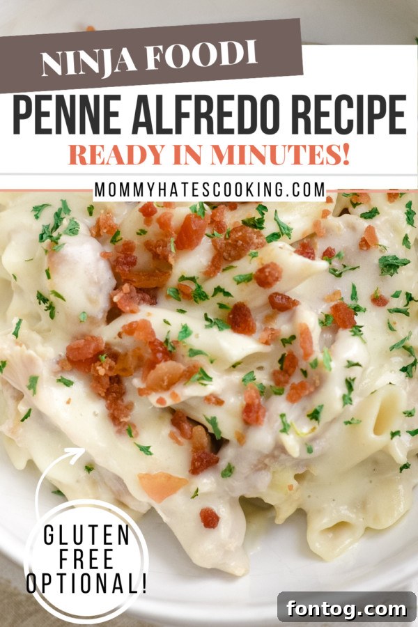 ninja foodi chicken alfredo final dish