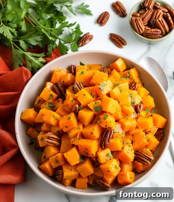 Roasted Butternut Squash, perfectly golden brown and seasoned.