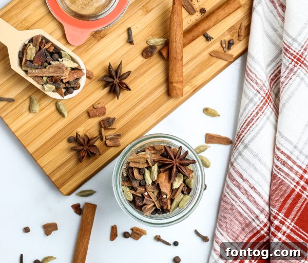 Cozy Mulling Spice Blend 6 Jar of easy mulling spices tied with a ribbon, ready for gifting or storage