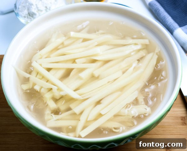 Preparing chips for gluten free fish and chips