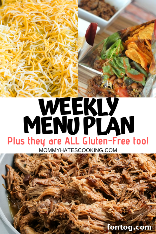 Comprehensive weekly menu plan to streamline your cooking