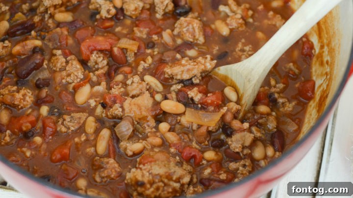 Hearty Turkey Chili for fall, gluten-free
