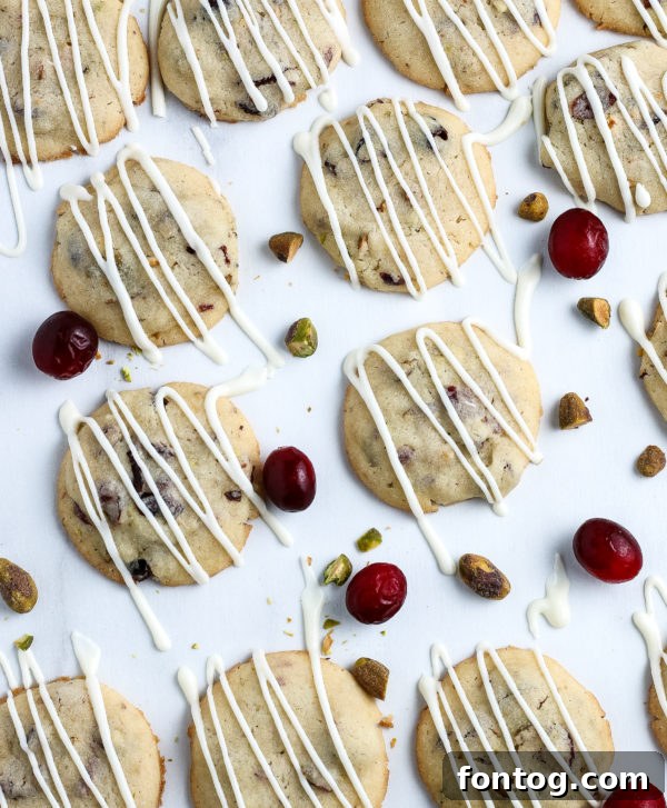 Festive Gluten-Free Cranberry Pistachio Cookies arranged on a plate