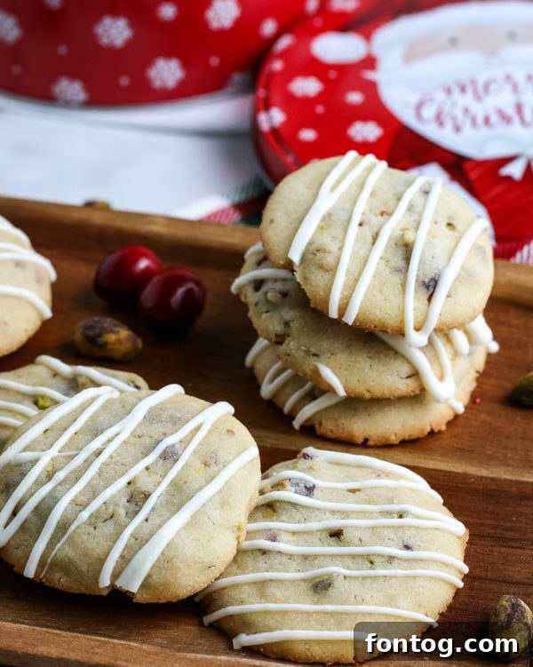Artfully arranged Cranberry Pistachio Cookies