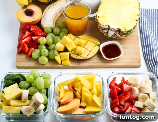 Peach Mango Smoothie variations