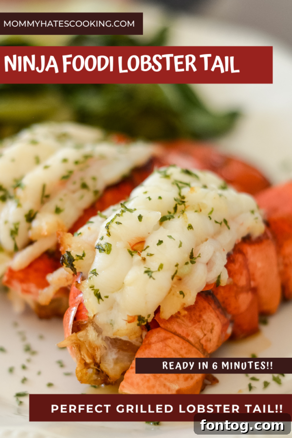 A stunning Pinterest-friendly image of Ninja Foodi Grilled Lobster Tail, ready to be pinned and shared.