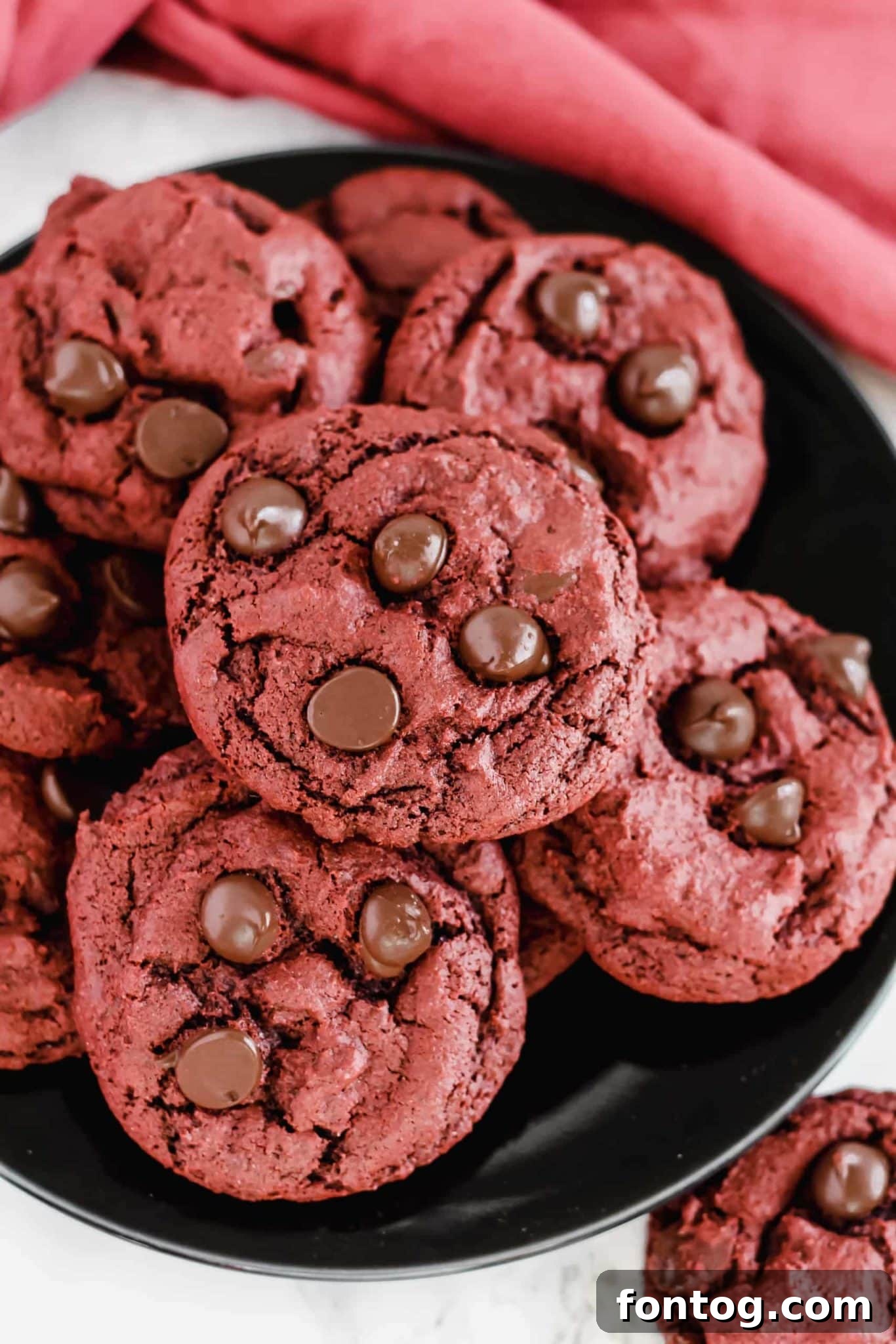 Red Velvet Chocolate Chip Cookies (gluten-free, dairy-free option)