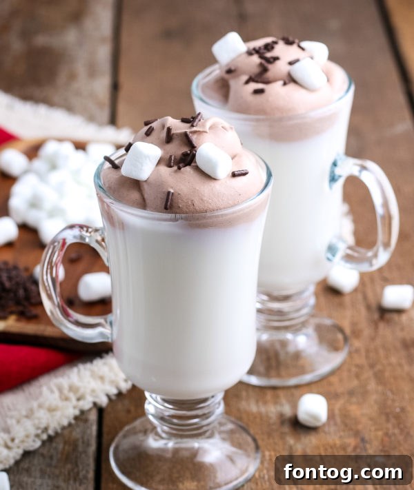 Whipped Hot Chocolate (Gluten-Free) - Finished whipped hot chocolate, ready to be enjoyed.