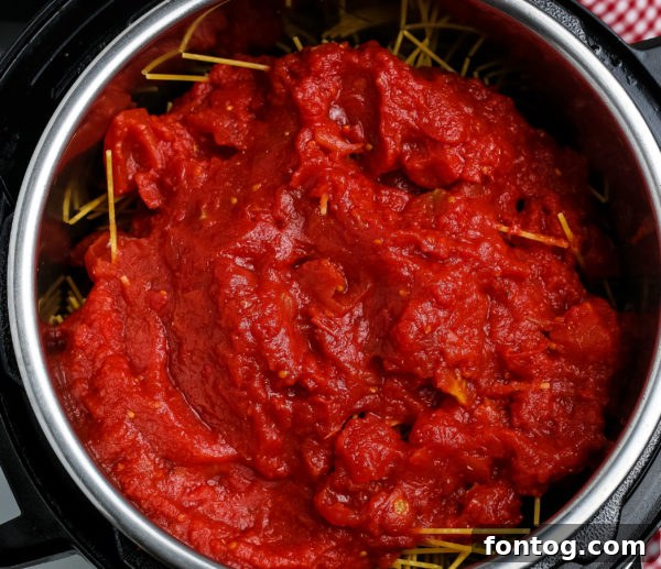 One-Pot Spaghetti Cooked in Ninja Foodi