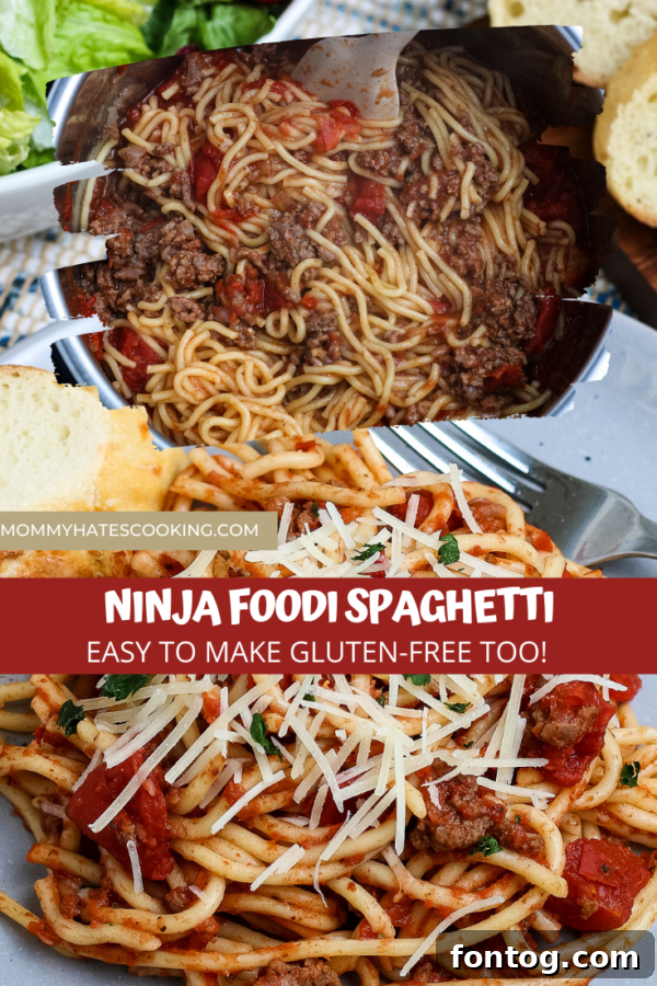 Ninja Foodi Spaghetti Recipe Pin Graphic