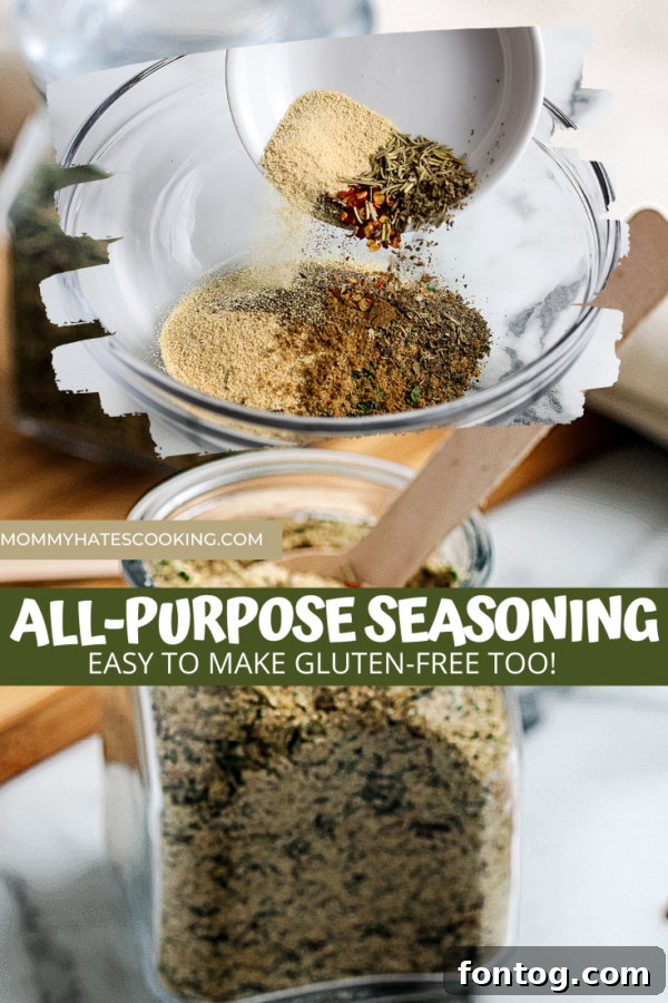 Homemade All-Purpose Seasoning (Gluten-Free) in a stylish jar