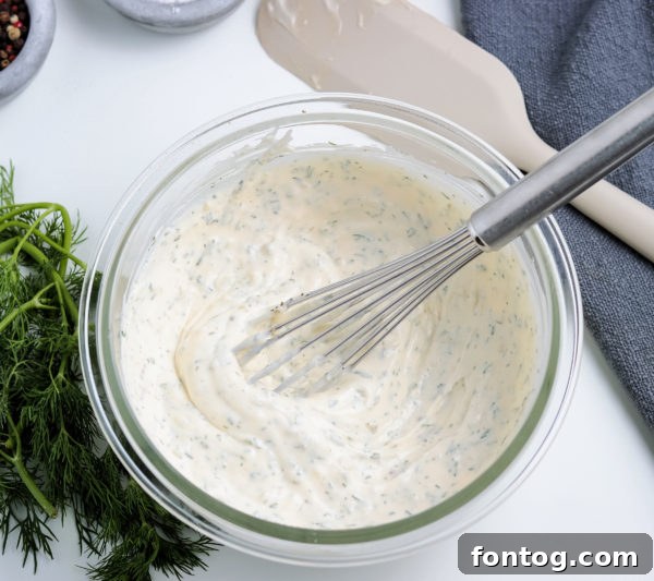 Close-up of freshly made tartar sauce in a bowl