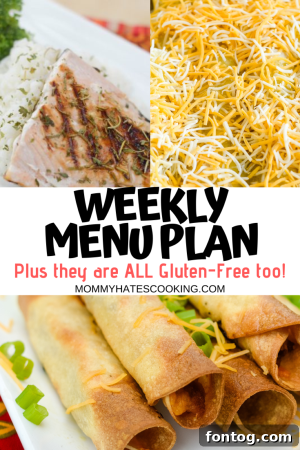 A vibrant and organized weekly meal plan chart for stress-free cooking.