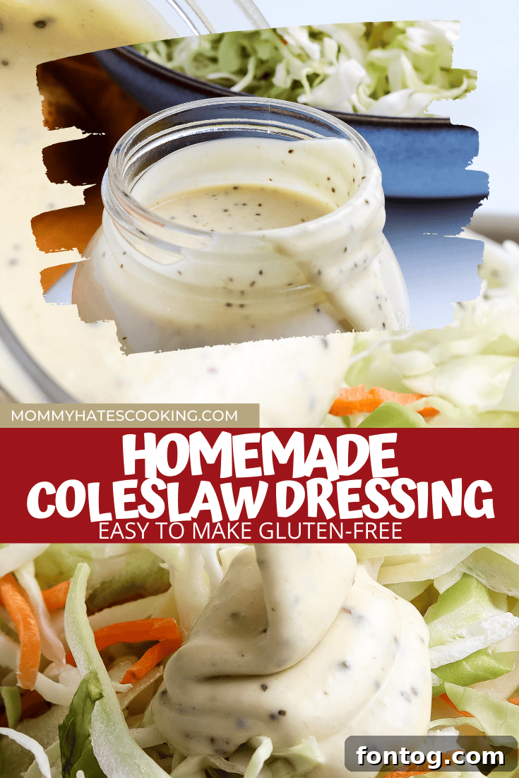 How to Make Coleslaw Dressing - A final shot of the completed coleslaw dish