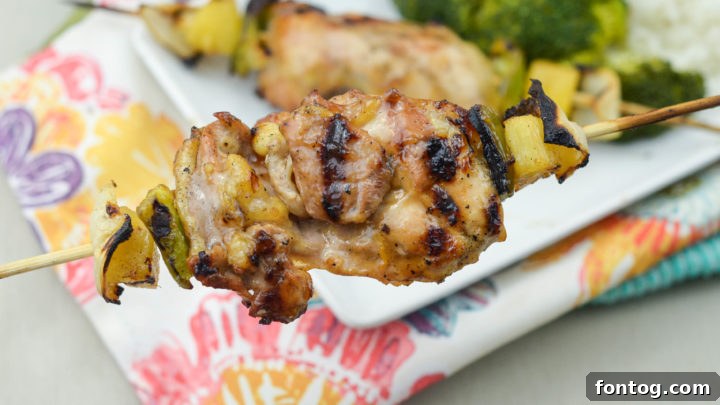 Grilled Sweet and Sour Chicken Skewers, a delightful and vibrant dish