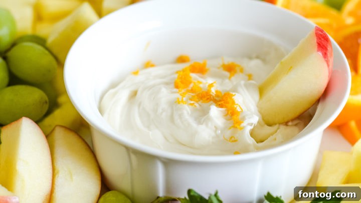 Delicious Cream Cheese Fruit Dip, naturally gluten-free