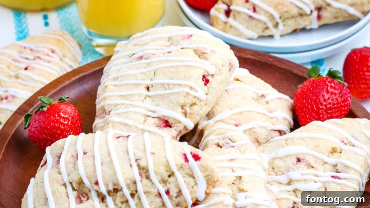Easy Gluten-Free Strawberry Scones with fresh strawberries