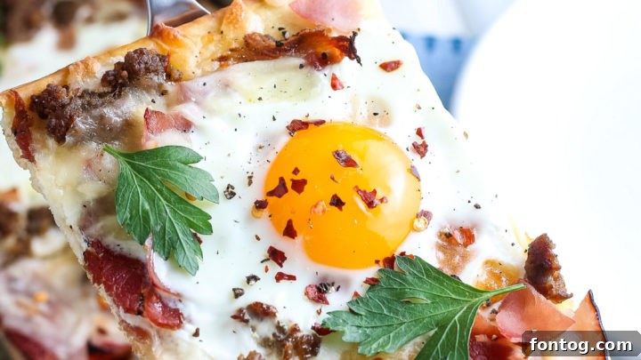 Easy Breakfast Pizza, can also be made gluten-free