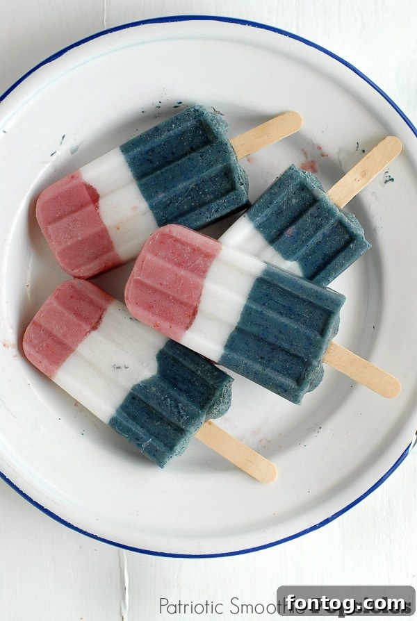 Patriotic Smoothie Popsicles