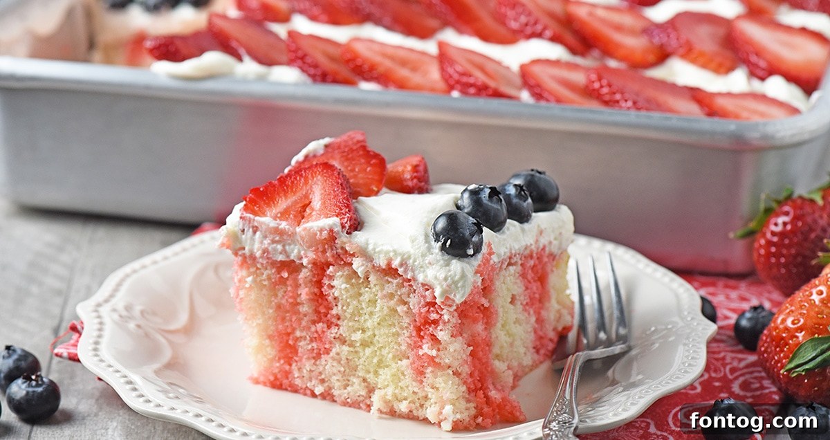 Strawberry Jello Cake Flag Cake