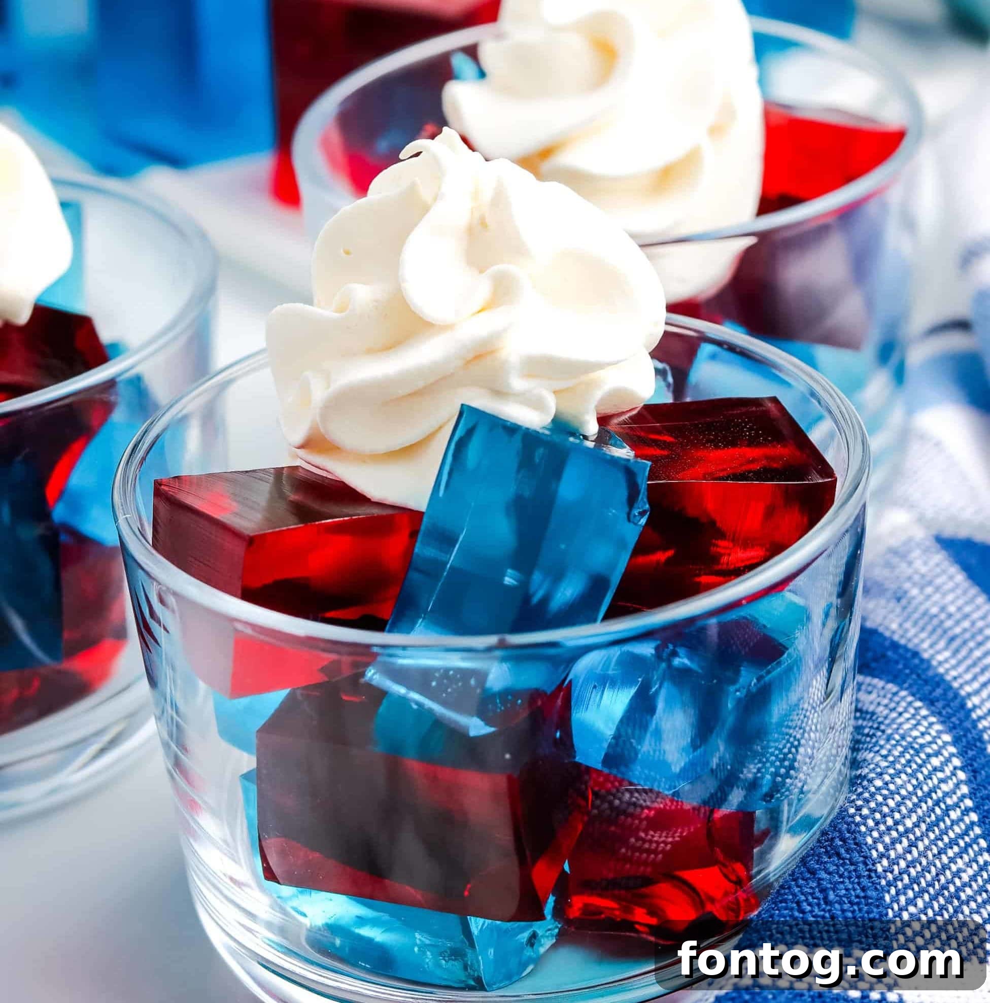 Red, White, and Blue Jello Jigglers