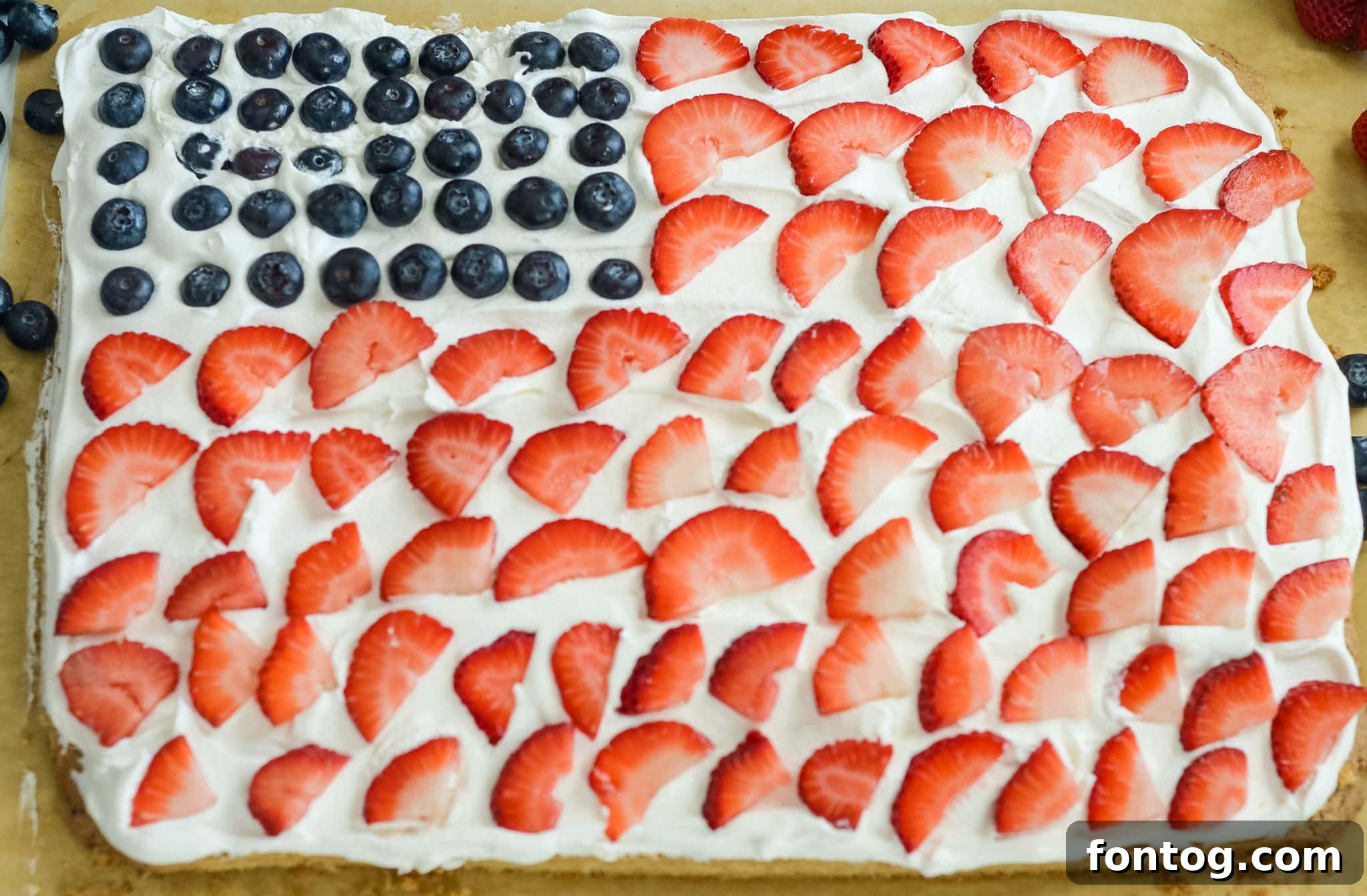 American Flag Cookie Cake with Fruit