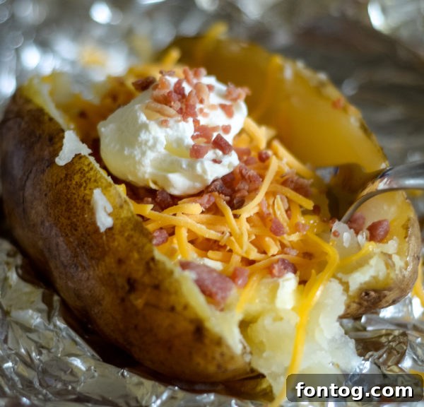 smoked baked potatoes with toppings