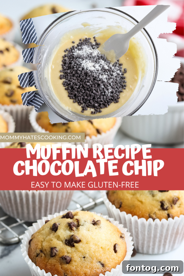 A beautifully arranged flat lay of gluten-free chocolate chip muffins, perfect for a food blog header or Pinterest pin.