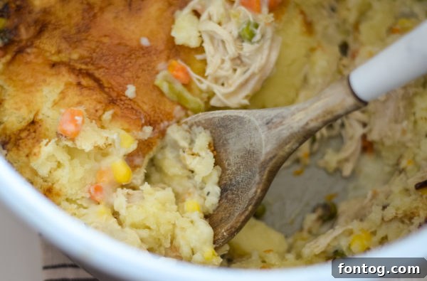 Delicious gluten-free chicken pot pie in the Ninja Foodi, ready to serve.