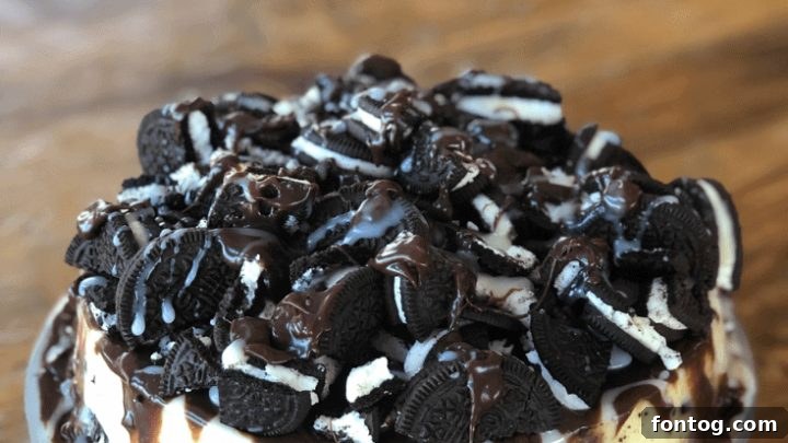 An irresistible Oreo Cheesecake, baked to perfection in a Ninja Foodi.