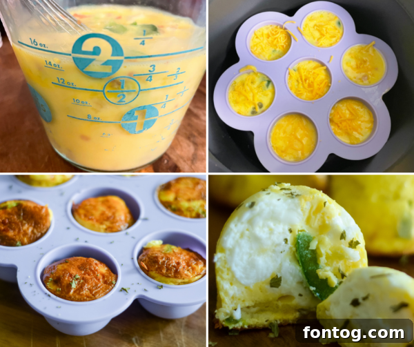 Delicious Ninja Foodi Air Fryer Egg Bites 4 Mixing egg bite ingredients in a glass measuring cup for easy pouring