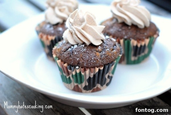 Touchdown-Worthy Super Bowl Party Foods 4 Delicious Mocha Cupcakes with frosting, a sweet treat for any party.
