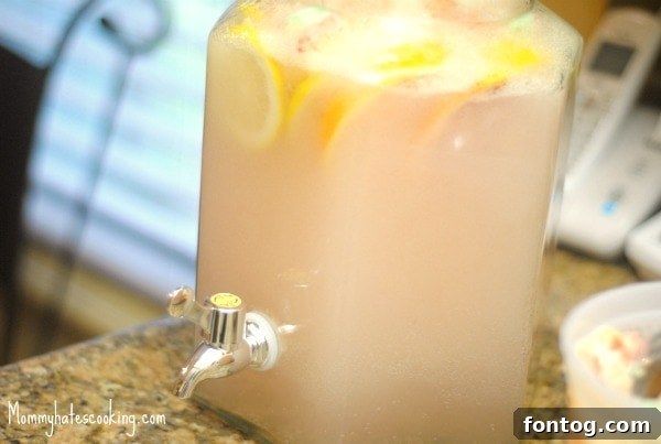 Close-up of Sherbet Punch with a scoop of sherbet on top