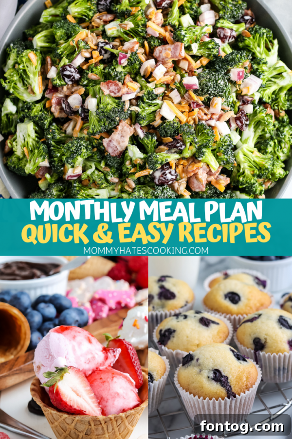 full month menu plan overview