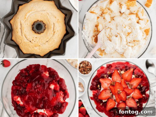 Delicious Strawberry Angel Fluff dessert