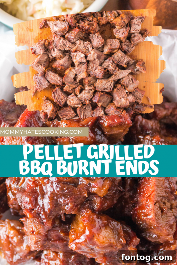 BBQ BURNT ENDS recipe pin graphic