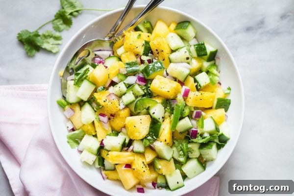 Pineapple Cucumber Jalapeno Salad