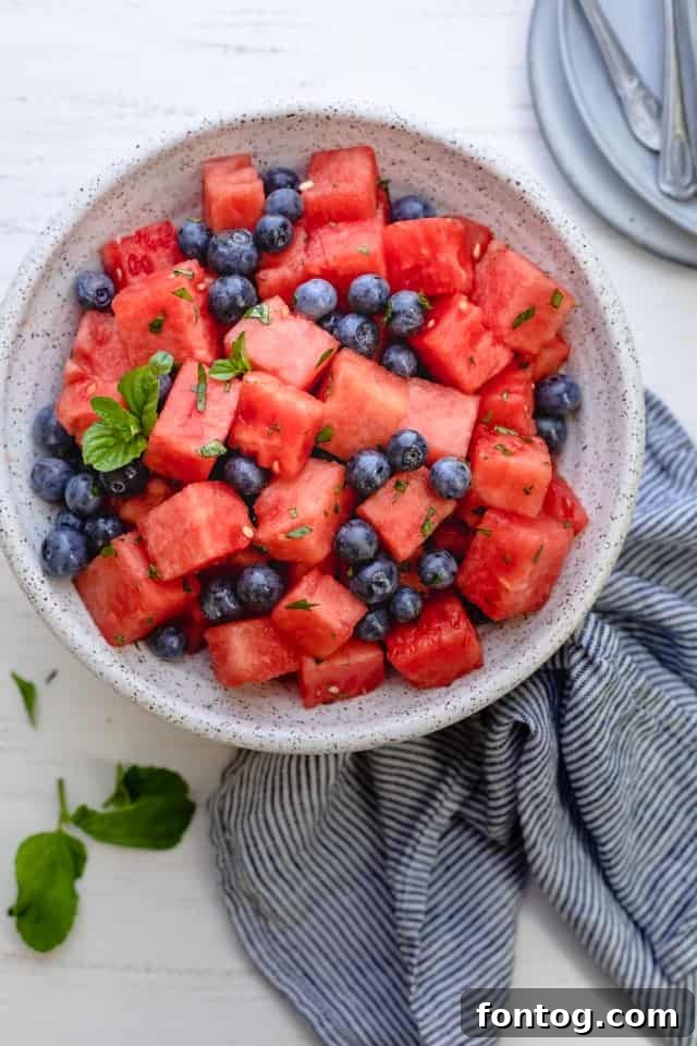 Watermelon Blueberry Salad