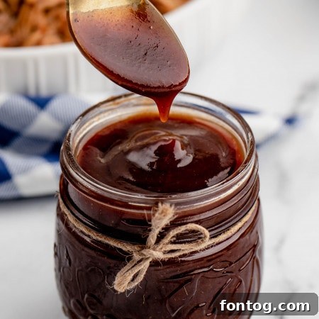 a jar of homemade barbecue sauce