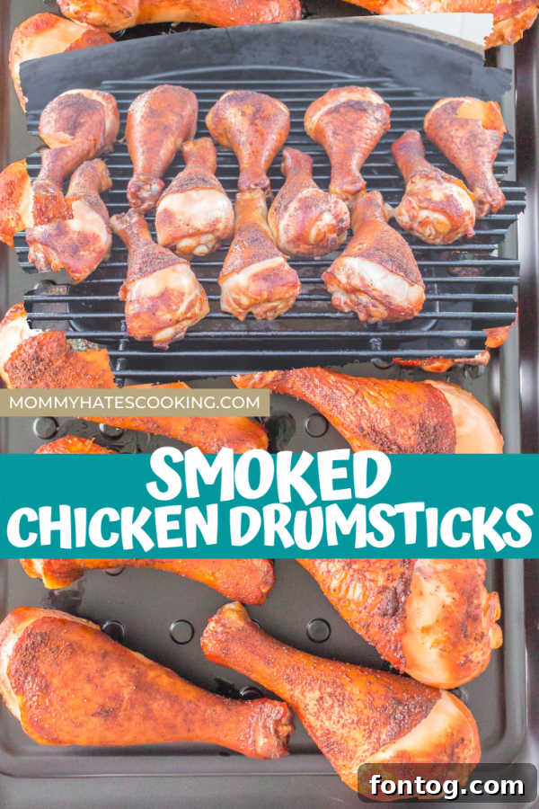 Juicy Pellet Smoked Chicken Drumsticks 10 pinterest graphic for smoked chicken drumsticks
