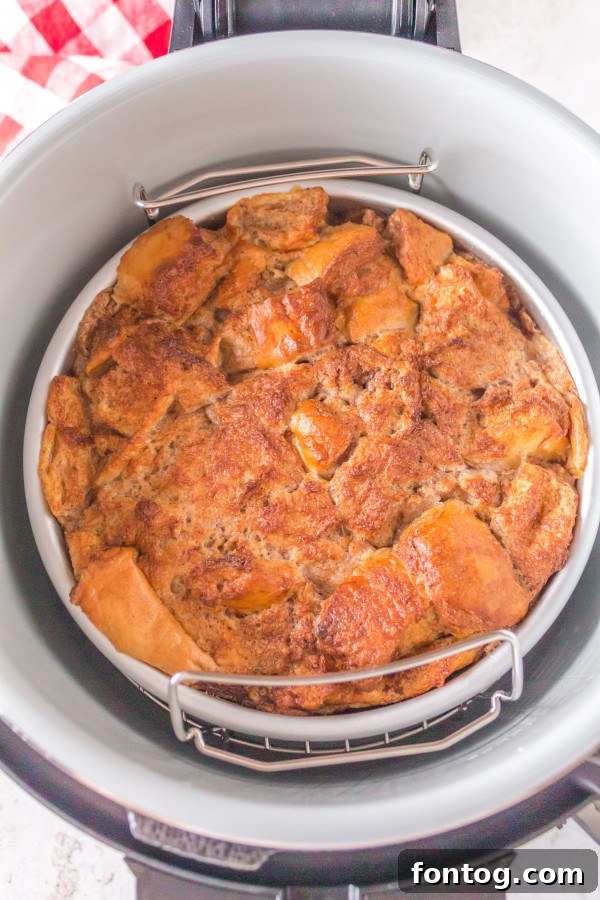 Ultimate Ninja Foodi French Toast Bake 5 Checking the temperature of Ninja Foodi French Toast Casserole